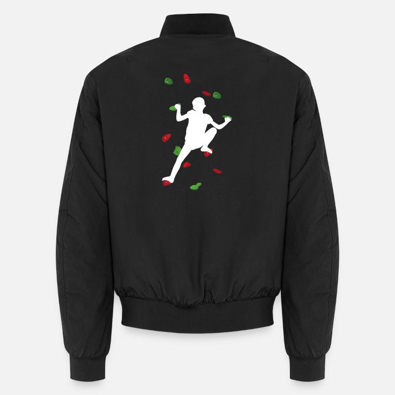 Kids White Climbing Wall – small Boulder - Unisex Bomber Jacket - black