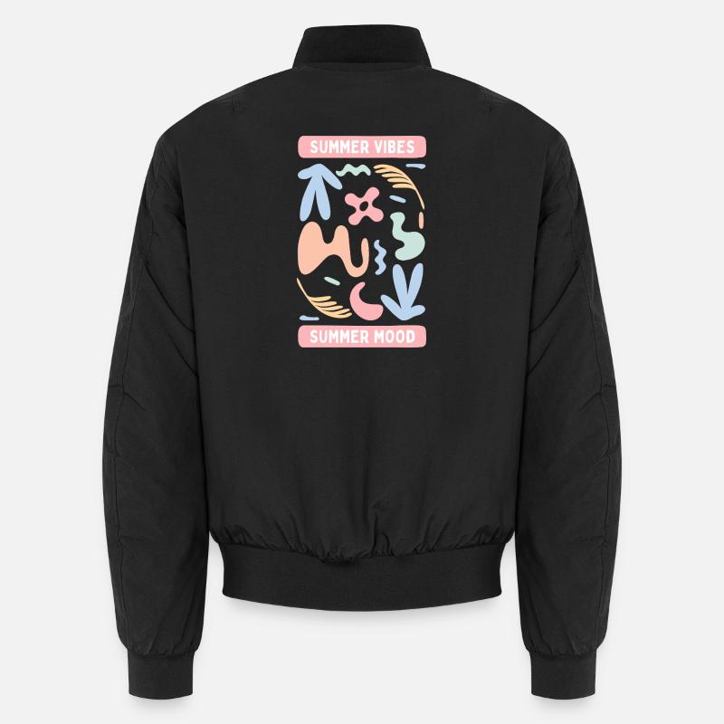 Pastel Abstract Summer Vibes - Unisex Bomberjacke - Schwarz