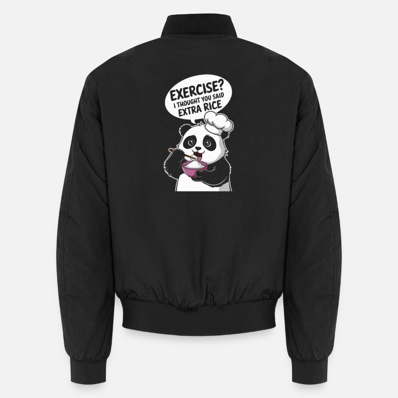 Panda Küchenchef Extra Rice - Unisex Bomberjacke - Schwarz
