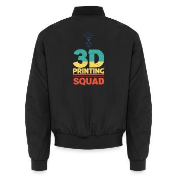 3D Printing Squad Maker Team Filament Fan Graphic - Unisex Bomberjacke - Schwarz - Hinten - AI Model Male 185 light (185cm)