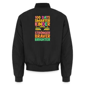 100 Days Smarter Kinder Stronger Braver Brighter S - Unisex Bomberjacke - Schwarz - Hinten - AI Model Male 185 light (185cm)