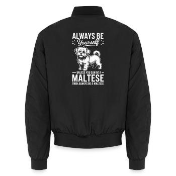 Malteser Hunde Sprüche Malteser Hunde Geschenk - Unisex Bomberjacke - Schwarz - Hinten - AI Model Male 185 light (185cm)