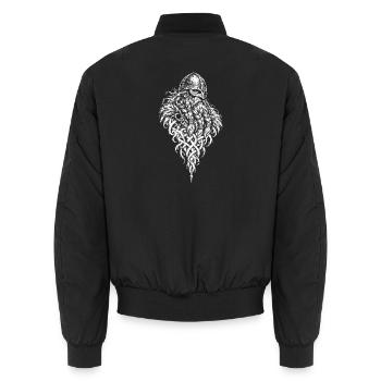 Der Wikinger – Bart aus Flechtwerk - Unisex Bomberjacke - Schwarz - Hinten - AI Model Male 185 light (185cm)