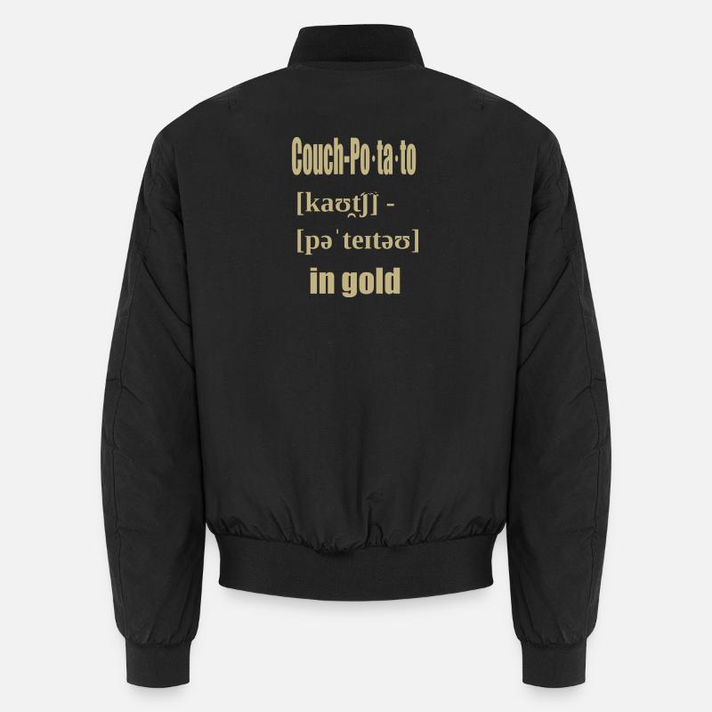 couch potato in gold - Unisex Bomber Jacket - black