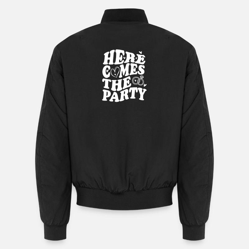 Here Comes the Party – Wedding Celebration Unisex Bomber Jacket