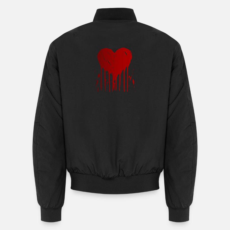 Red Heart - Unisex Bomber Jacket - black