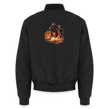 Kürbiskatzenbäcker - Unisex Bomberjacke - Schwarz - Hinten - AI Model Male 185 light (185cm)