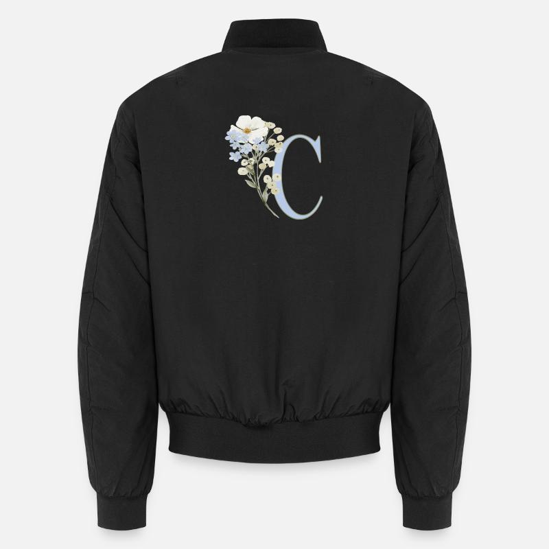 Buchstabe C mit floralem Motiv Unisex Bomberjacke