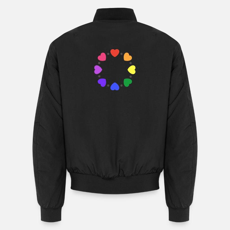 Rainbow Hearts Unisex Bomber Jacket