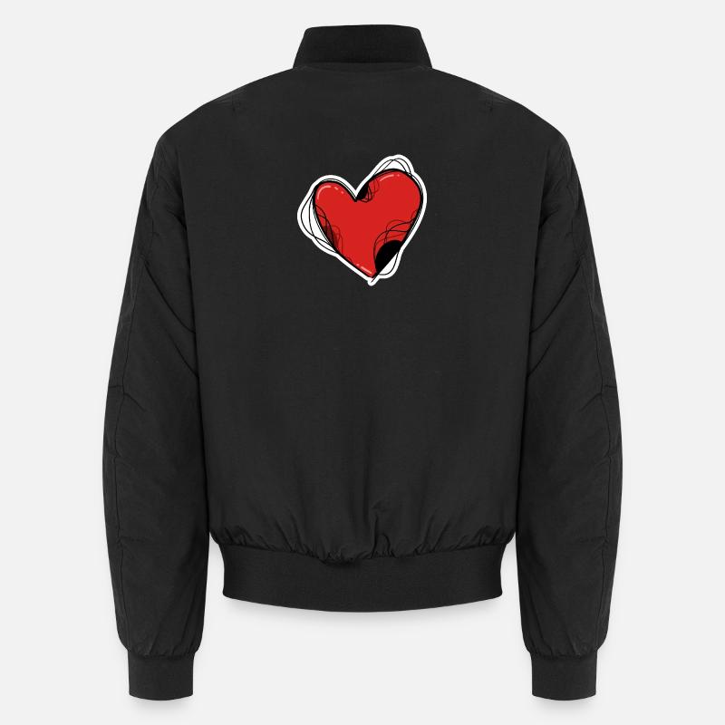 Rotes Herz Unisex Bomberjacke