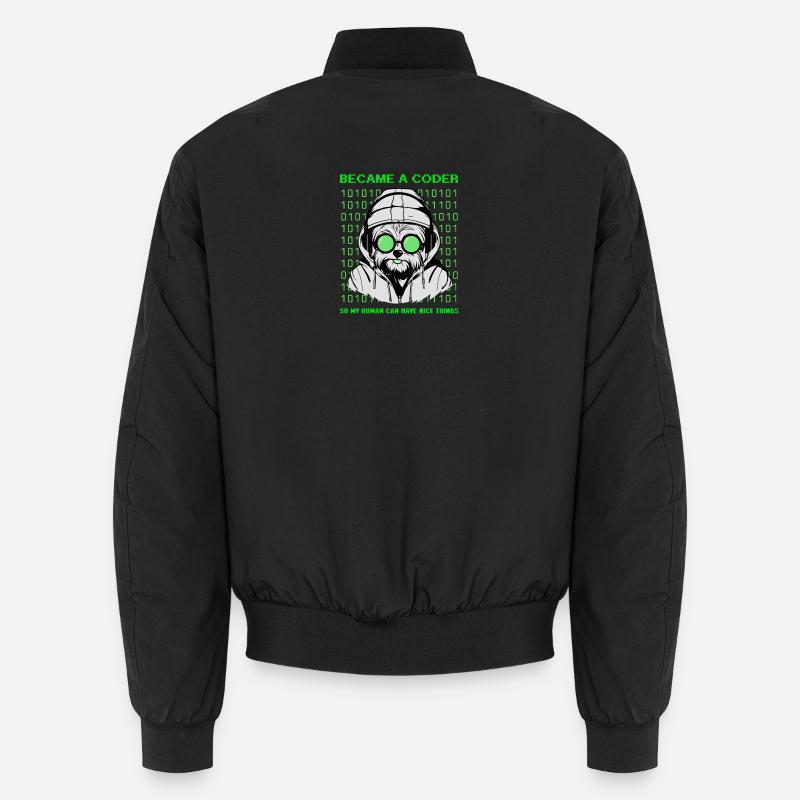 Devenu codeur – Hacker Dog Binary Look - Bomber unisexe - noir