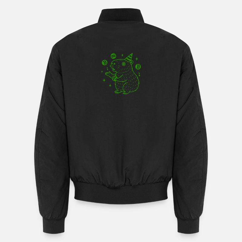 Party Capybara – Juggling Fun - Unisex Bomber Jacket - black
