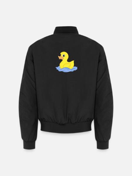 Gelbe Ente in Wellen - Unisex Bomberjacke - Schwarz