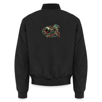 KOSMISCHER ROCKER | Greif nach dem Riff - Unisex Bomberjacke - Schwarz - Hinten - AI Model Male 185 light (185cm)