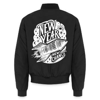Fusée du Nouvel An Réveillon du Nouvel An Nouveau départ Nouvelle chance - Bomber unisexe - noir - Dos - AI Model Male 185 light (185cm)