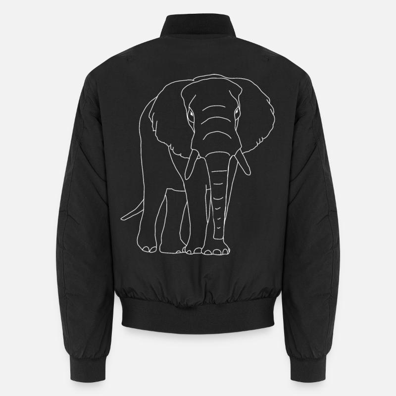 Lineart éléphant - Bomber unisexe - noir