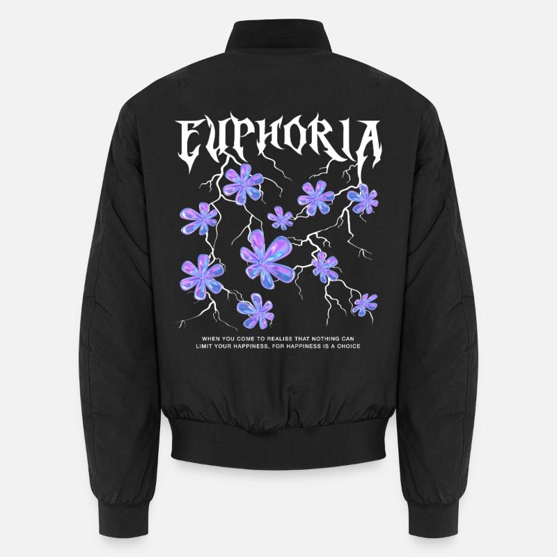 Euphorie Éclair Fleurs - Bomber unisexe - noir