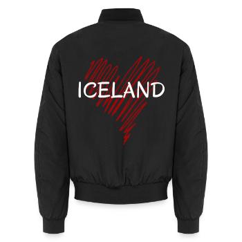 Ich liebe Island, stolzer Isländer - Unisex Bomberjacke - Schwarz - Hinten - AI Model Male 185 light (185cm)