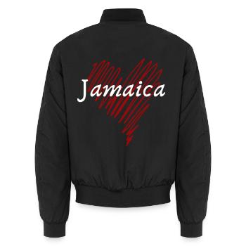 J’aime la Jamaïque, fabriquée en Jamaïque - Bomber unisexe - noir - Dos - AI Model Male 185 light (185cm)