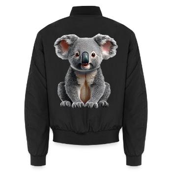 Koala - Unisex Bomberjacke - Schwarz - Hinten - AI Model Male 185 light (185cm)