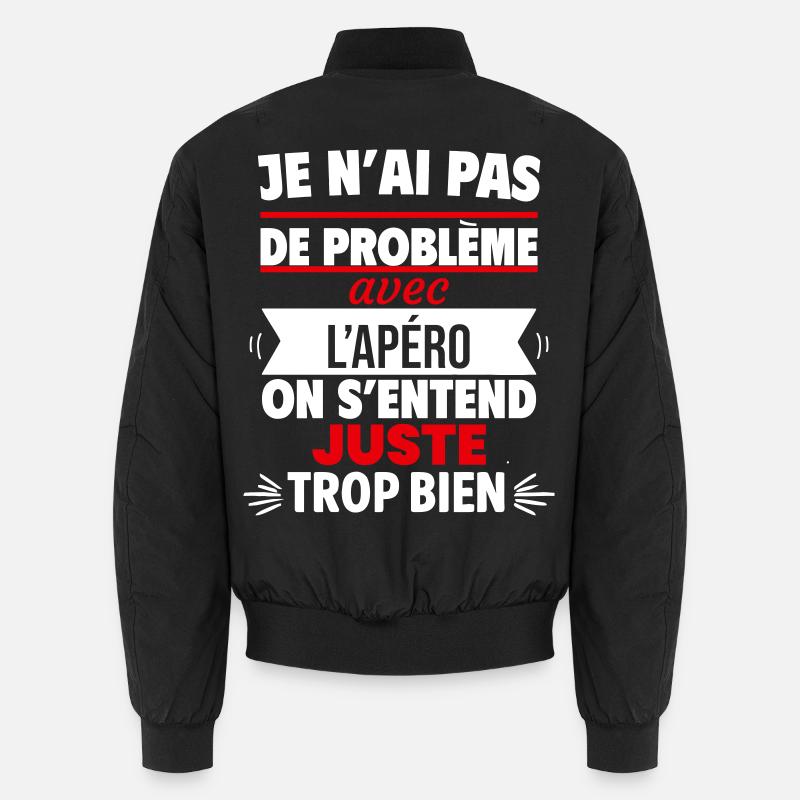Nur mit Aperitif-Humor - Unisex Bomberjacke - Schwarz