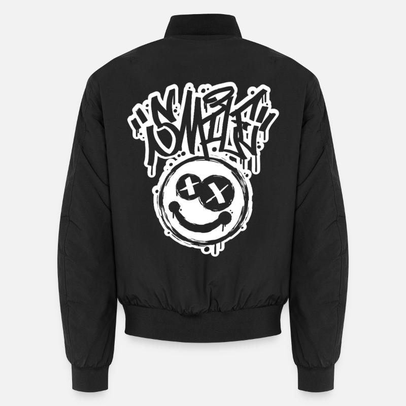 Lächeln Gesicht Graphitti-Buchstaben Unisex Bomberjacke
