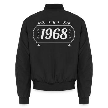 Vintage 1968 Retro-Jubiläum 1968 - Unisex Bomberjacke - Schwarz - Hinten - AI Model Male 185 light (185cm)