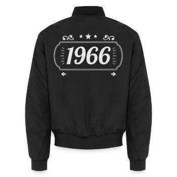 Vintage 1966 Retro-Jubiläum 1966 - Unisex Bomberjacke - Schwarz - Hinten - AI Model Male 185 light (185cm)