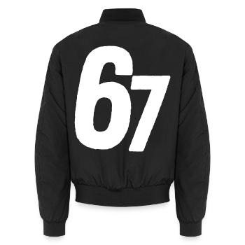 67 Six Sept - Bomber unisexe - noir - Dos - AI Model Male 185 light (185cm)