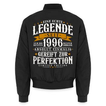 Jahrgang 1996 geboren Legenden Geburtstag Geschenk - Unisex Bomberjacke - Schwarz - Hinten - AI Model Male 185 light (185cm)