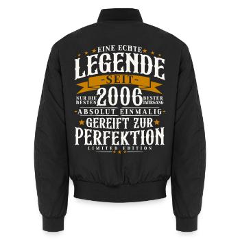 Jahrgang 2006 geboren Legenden Geburtstag Geschenk - Unisex Bomberjacke - Schwarz - Hinten - AI Model Male 185 light (185cm)