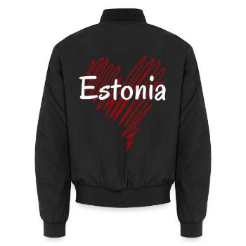 Ich liebe Estland, Herz Estland - Unisex Bomberjacke - Schwarz - Hinten - AI Model Male 185 light (185cm)