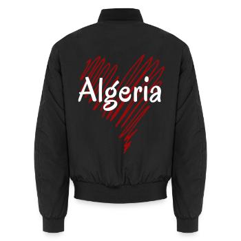 J’aime l’Algérie, c’est le cœur de l’Algérie - Bomber unisexe - noir - Dos - AI Model Male 185 light (185cm)