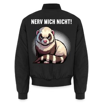 Nerv Mich Nicht Frettchen Frettchenbesitzer - Unisex Bomberjacke - Schwarz - Hinten - AI Model Male 185 light (185cm)
