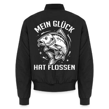 Angeln Humor - Unisex Bomberjacke - Schwarz - Hinten - AI Model Male 185 light (185cm)