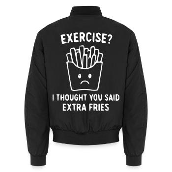 Extra Fries Frustration - Unisex Bomberjacke - Schwarz - Hinten - AI Model Male 185 light (185cm)
