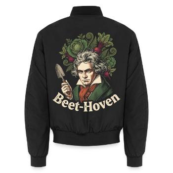 Beet-Hoven Lustiges Beethoven Gärtner Motiv - Unisex Bomberjacke - Schwarz - Hinten - AI Model Male 185 light (185cm)