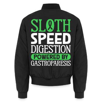 Gastroparese Humor - Faultier-Verdauung - Unisex Bomberjacke - Schwarz - Hinten - AI Model Male 185 light (185cm)