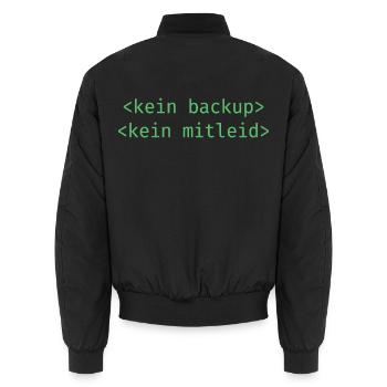 No Ticket No Support Informatiker IT Administrator - Unisex Bomberjacke - Schwarz - Hinten - AI Model Male 185 light (185cm)