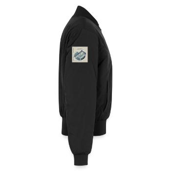 Bergpanorama mit Radfahrer - Unisex Bomberjacke - Schwarz - Rechts - AI Model Male 185 light (185cm)