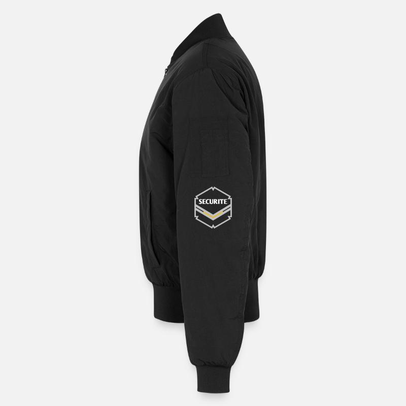 Badge Securite Minimaliste Doré - Bomber unisexe - noir