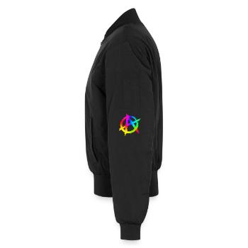 Anarchimulticolorz - Unisex Bomberjacke - Schwarz - Links - AI Model Male 185 light (185cm)