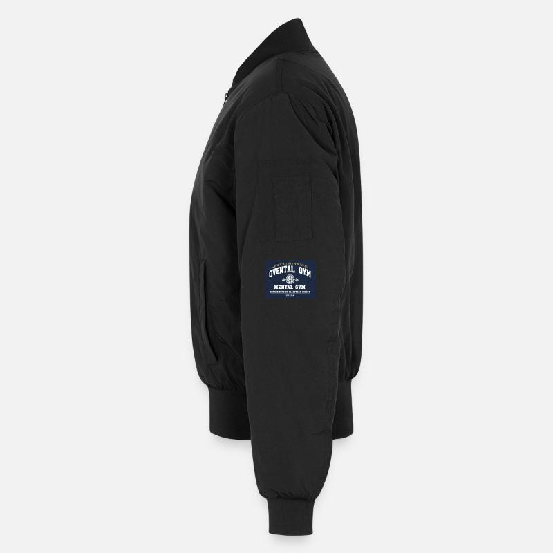 Overthink Gym Mental Gym Tee - Unisex Bomber Jacket - black