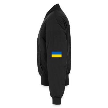 Ukraine Flag BlueYellow Harmony - Unisex Bomberjacke - Schwarz - Links - AI Model Male 185 light (185cm)