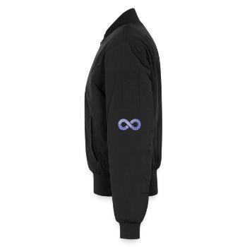 Infinity Flow – Symbol der Agilität - Unisex Bomberjacke - Schwarz - Links - AI Model Male 185 light (185cm)