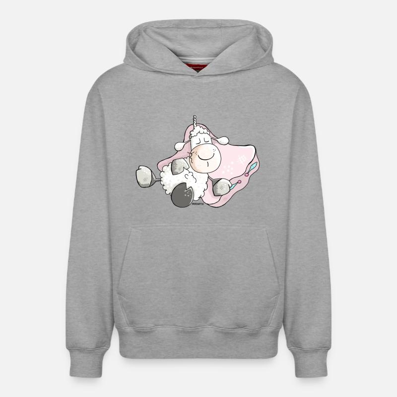 Moutons De Rêve - Agneau - Sweat à capuche unisexe décontracté en coton biologique – de SPREAD - gris chiné