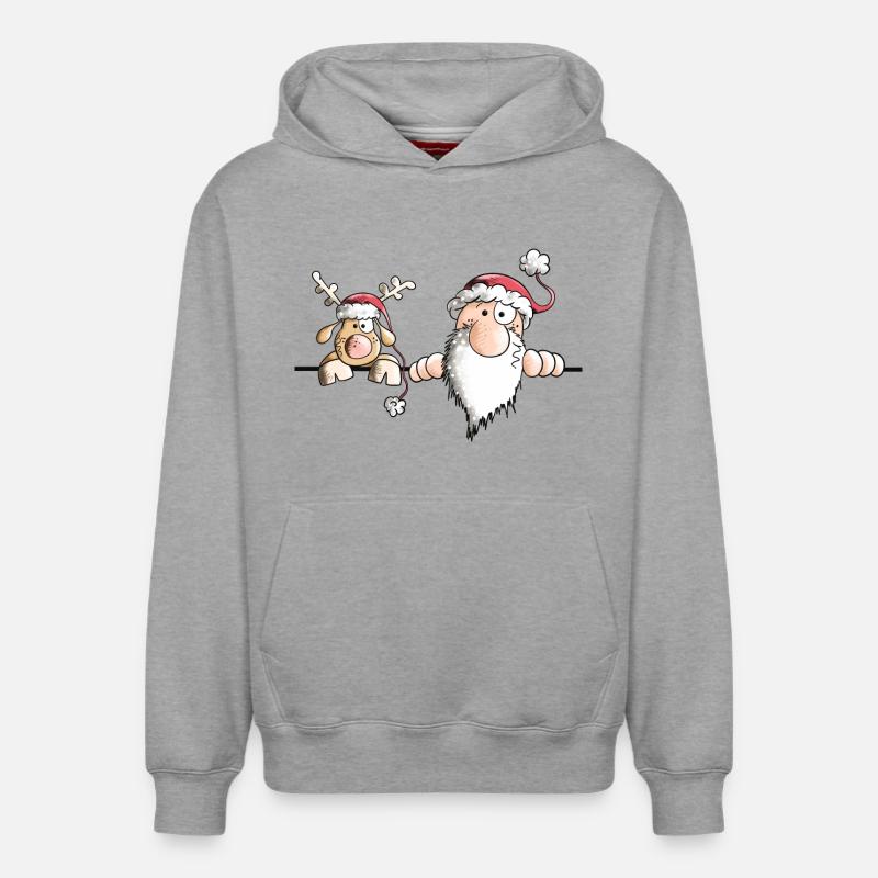 L'équipe de Noël - Sweat à capuche unisexe décontracté en coton biologique – de SPREAD - gris chiné