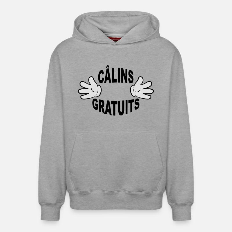 Câlins gratuits mains - Sweat à capuche unisexe décontracté en coton biologique – de SPREAD - gris chiné
