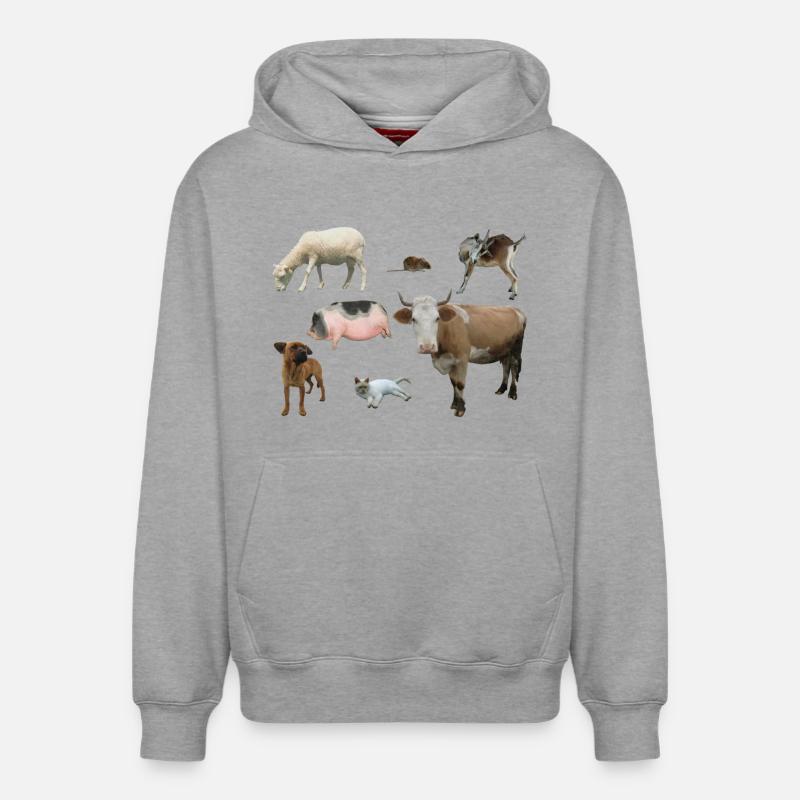 Ferme - Sweat à capuche unisexe décontracté en coton biologique – de SPREAD - gris chiné