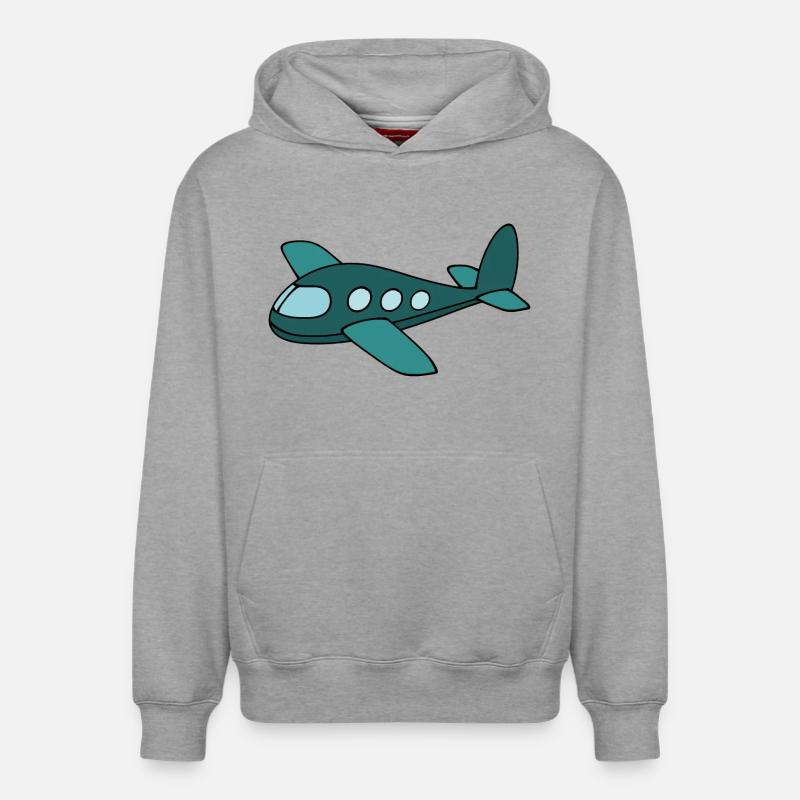 Avion - Sweat à capuche unisexe décontracté en coton biologique – de SPREAD - gris chiné